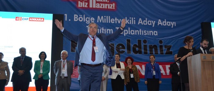 CHP Ankara 1.Bölge Milletvekili A.Adayı Ercan ÇUHADAR CHP Ankara İl Başkanlığı tarafından Ahmet Taner Kışlalı spor salonunda düzenlenen aday tanıtım toplantısına katıldı.